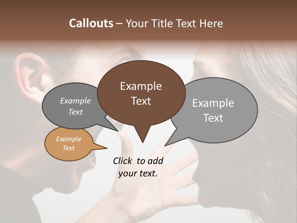 A Woman Yelling At A Man With His Mouth Open PowerPoint Template