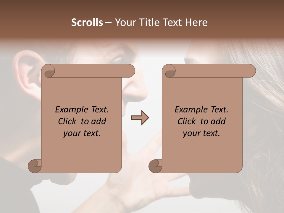 A Woman Yelling At A Man With His Mouth Open PowerPoint Template