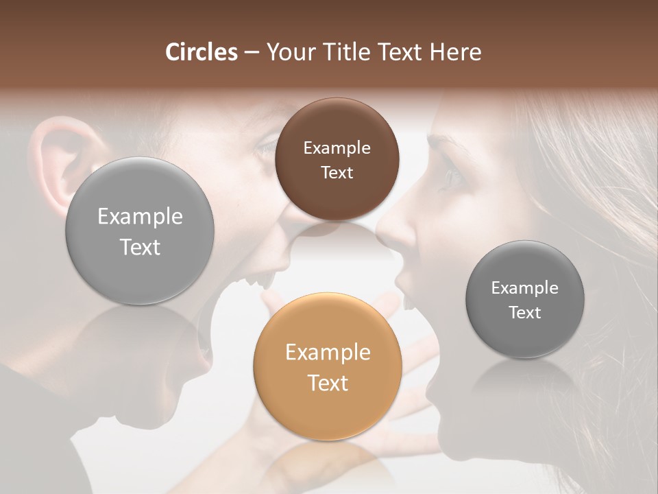 A Woman Yelling At A Man With His Mouth Open PowerPoint Template