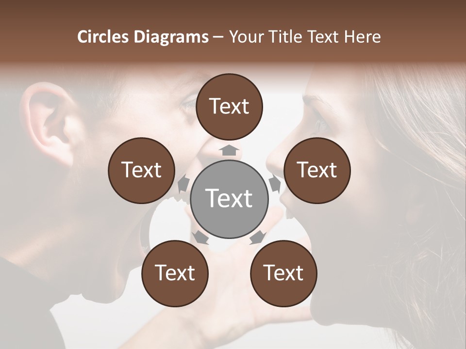 A Woman Yelling At A Man With His Mouth Open PowerPoint Template