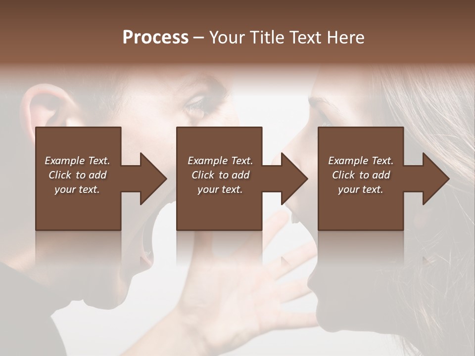 A Woman Yelling At A Man With His Mouth Open PowerPoint Template