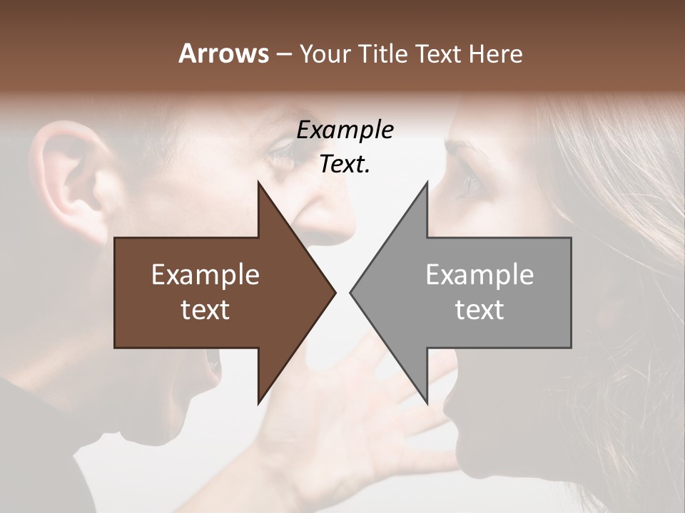 A Woman Yelling At A Man With His Mouth Open PowerPoint Template