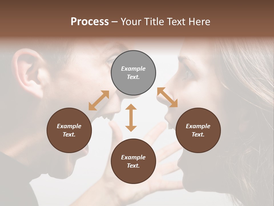 A Woman Yelling At A Man With His Mouth Open PowerPoint Template