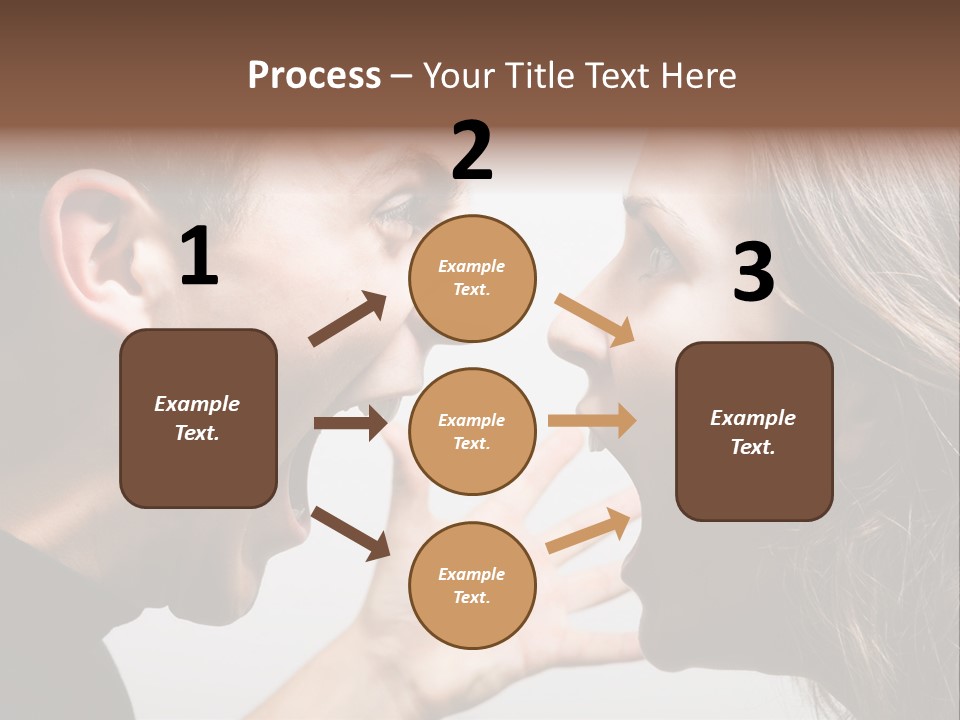 A Woman Yelling At A Man With His Mouth Open PowerPoint Template