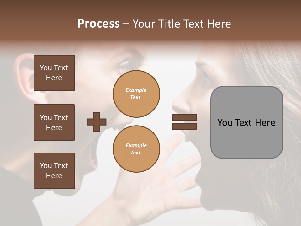 A Woman Yelling At A Man With His Mouth Open PowerPoint Template