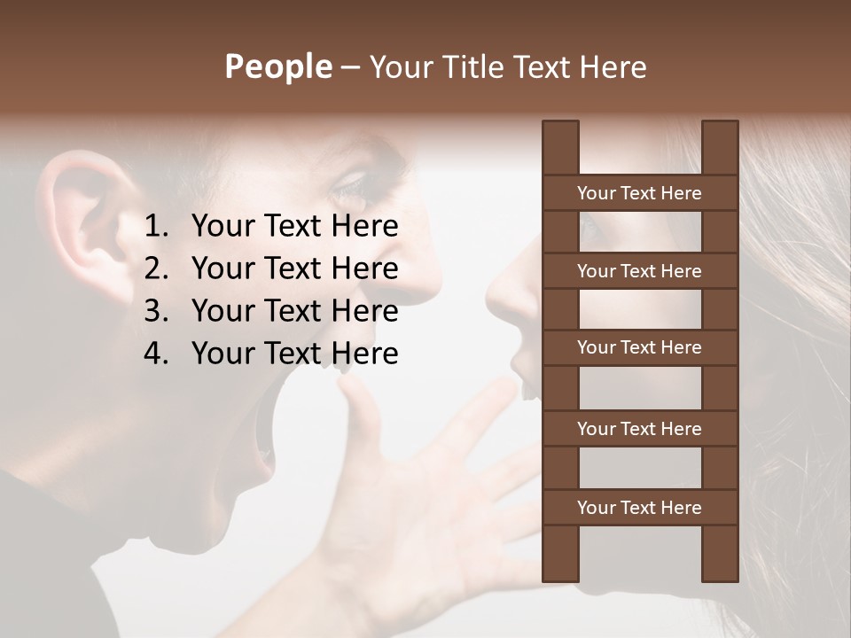 A Woman Yelling At A Man With His Mouth Open PowerPoint Template