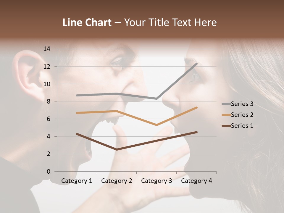 A Woman Yelling At A Man With His Mouth Open PowerPoint Template
