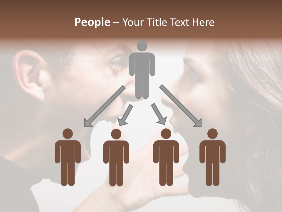 A Woman Yelling At A Man With His Mouth Open PowerPoint Template