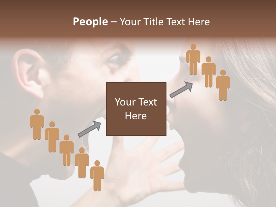A Woman Yelling At A Man With His Mouth Open PowerPoint Template