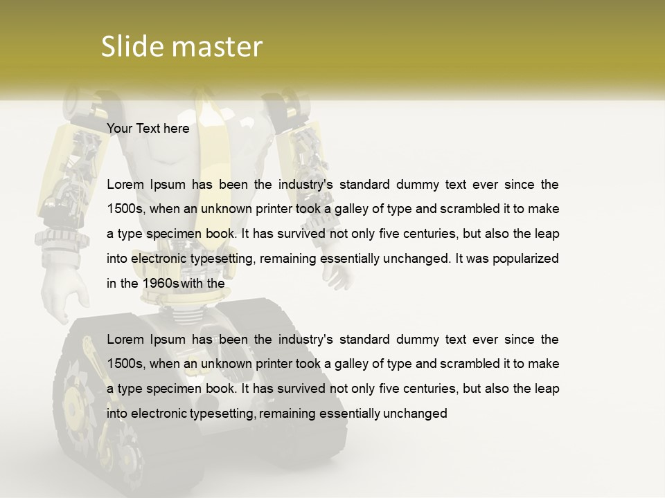 Artificial White Bot PowerPoint Template