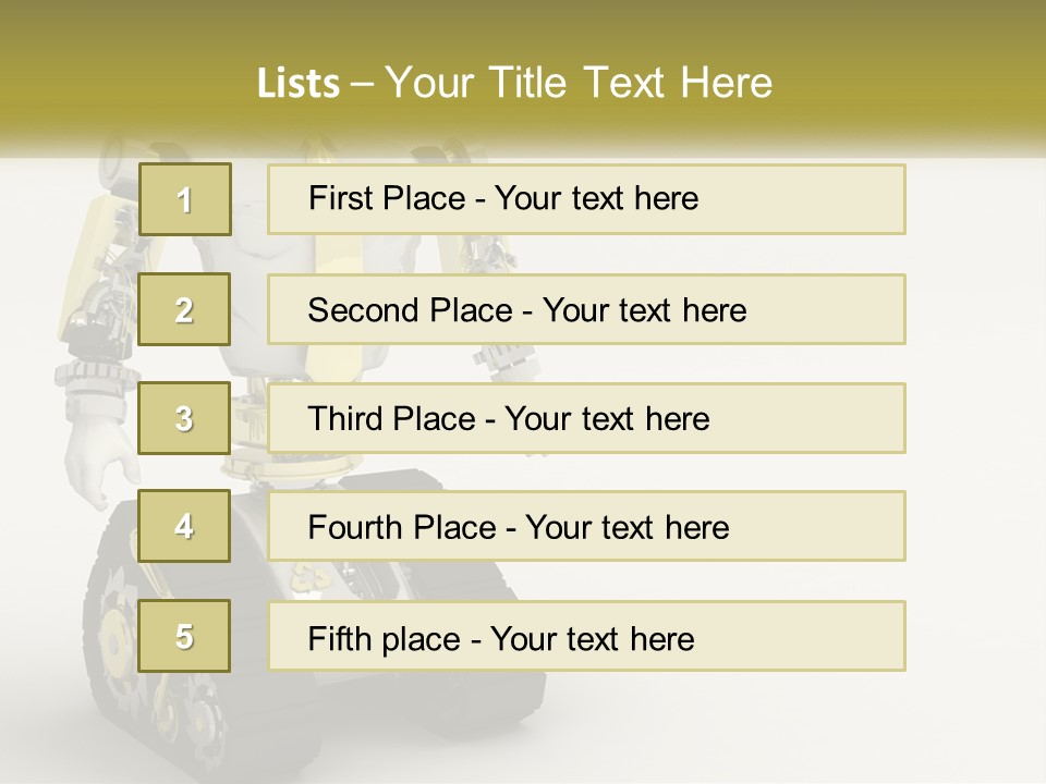 Artificial White Bot PowerPoint Template