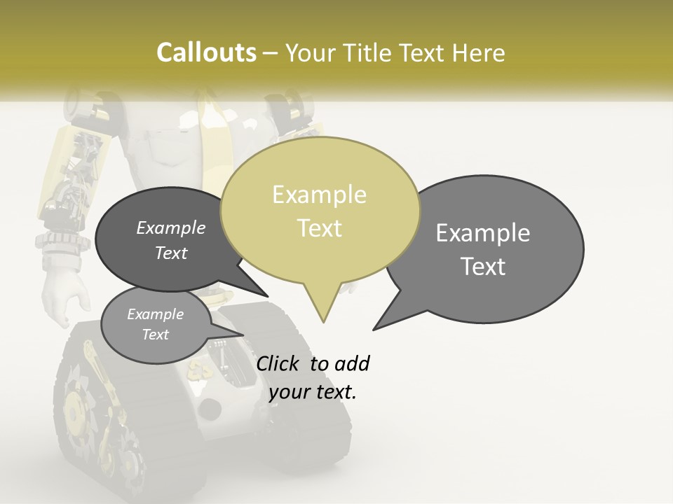 Artificial White Bot PowerPoint Template