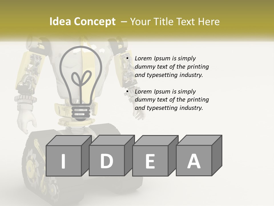 Artificial White Bot PowerPoint Template
