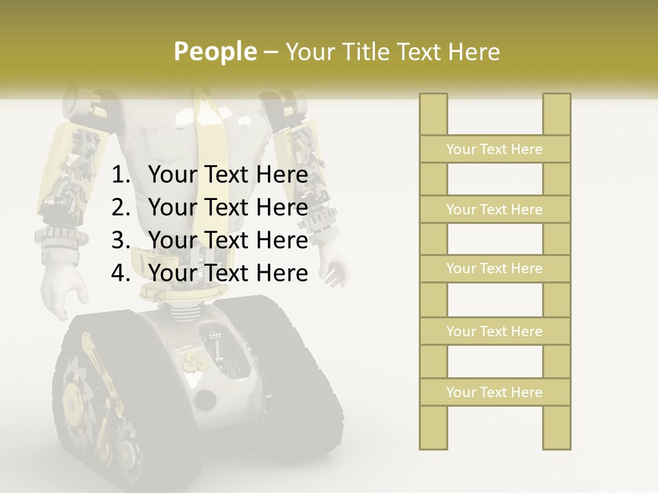 Artificial White Bot PowerPoint Template