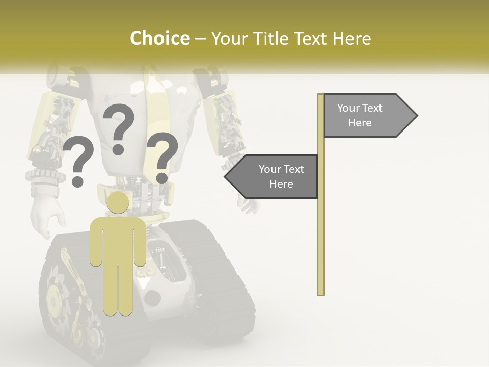 Artificial White Bot PowerPoint Template