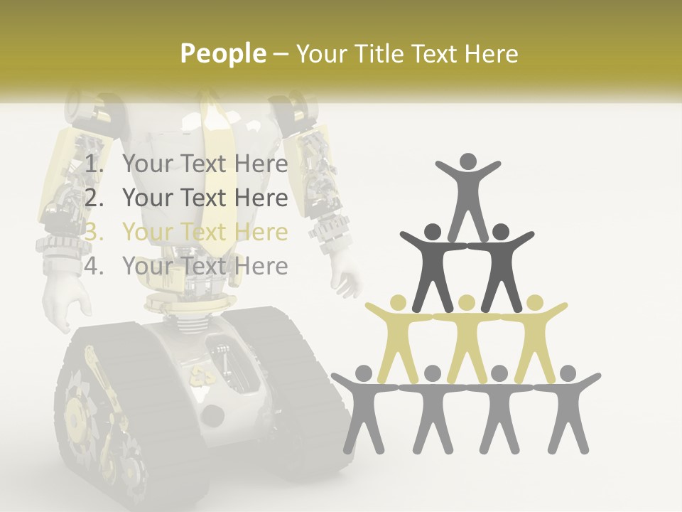 Artificial White Bot PowerPoint Template