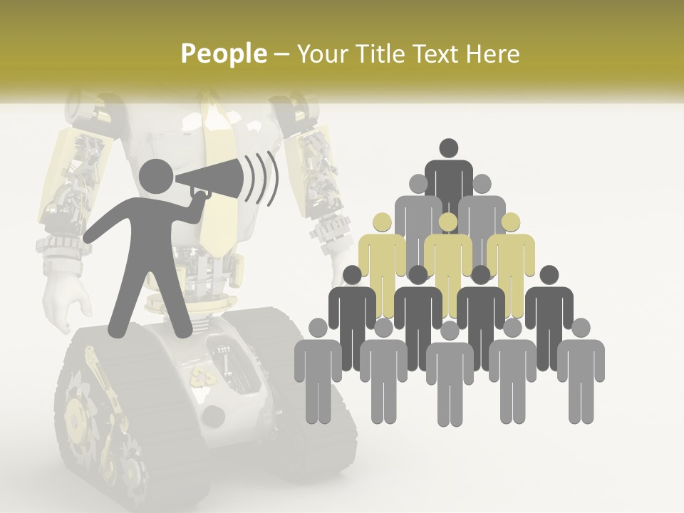 Artificial White Bot PowerPoint Template