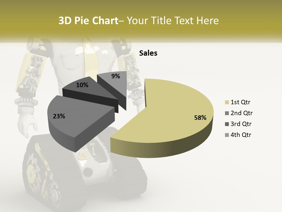 Artificial White Bot PowerPoint Template