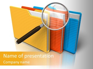 Glass Magnifying Analyze PowerPoint Template