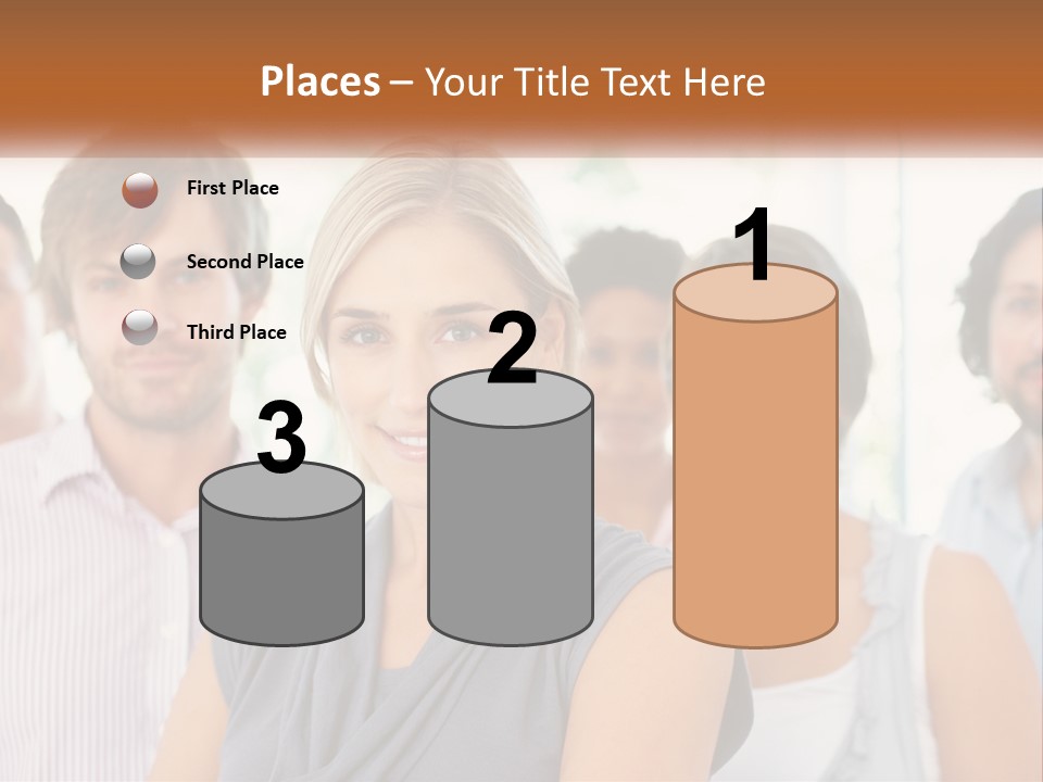 A Group Of People Standing Together In A Line PowerPoint Template
