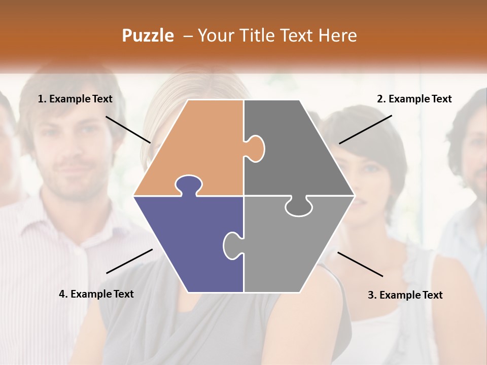 A Group Of People Standing Together In A Line PowerPoint Template