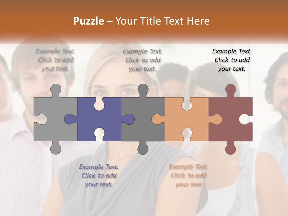 A Group Of People Standing Together In A Line PowerPoint Template