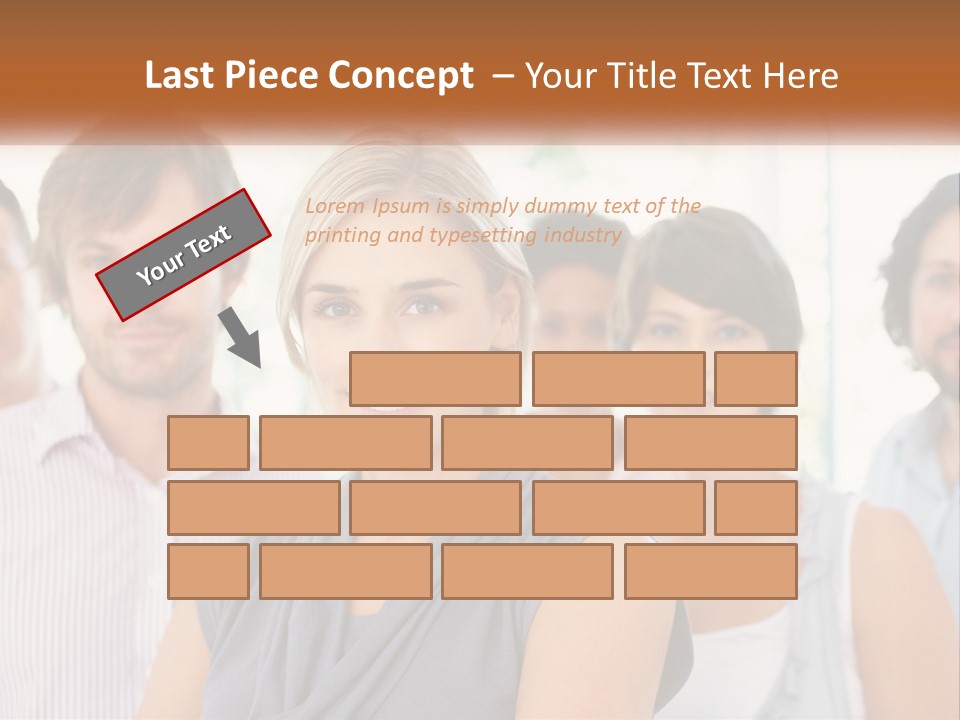 A Group Of People Standing Together In A Line PowerPoint Template
