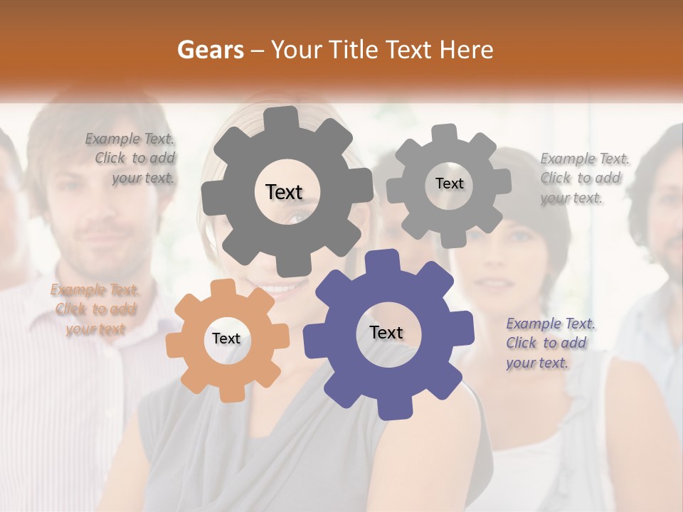 A Group Of People Standing Together In A Line PowerPoint Template