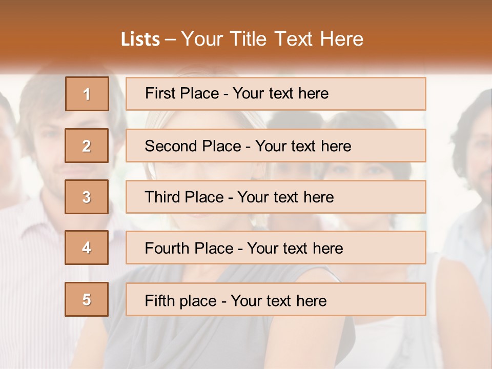 A Group Of People Standing Together In A Line PowerPoint Template