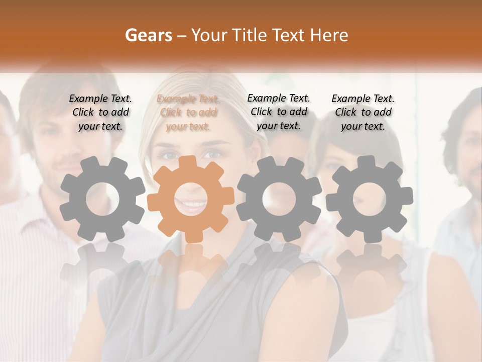 A Group Of People Standing Together In A Line PowerPoint Template