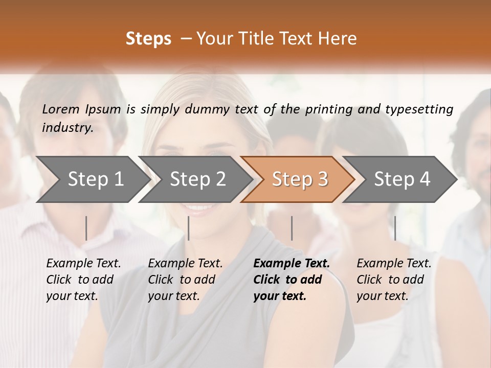 A Group Of People Standing Together In A Line PowerPoint Template