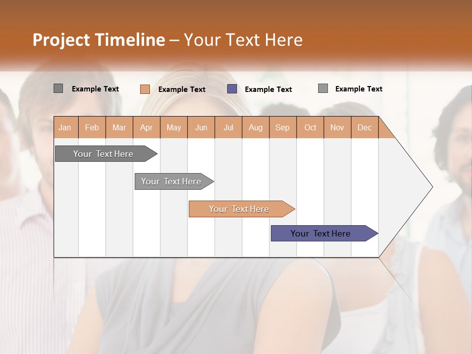 A Group Of People Standing Together In A Line PowerPoint Template