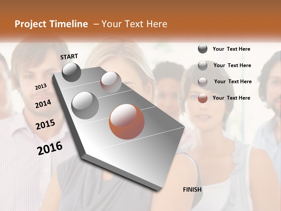 A Group Of People Standing Together In A Line PowerPoint Template