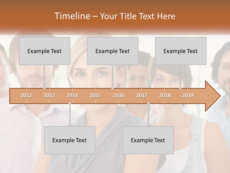 A Group Of People Standing Together In A Line PowerPoint Template