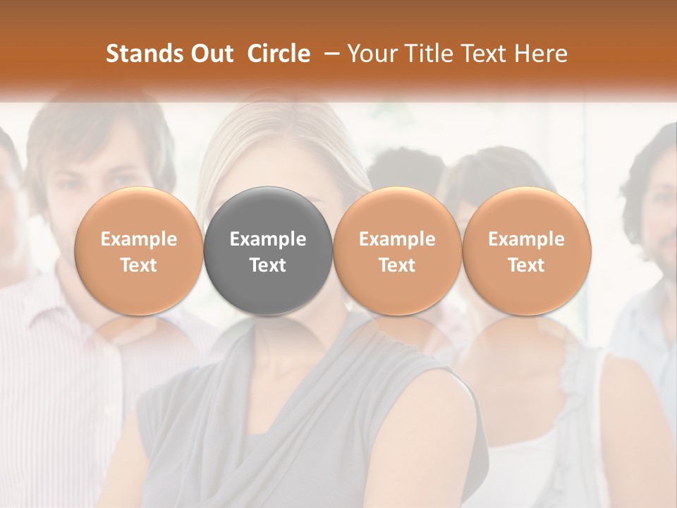 A Group Of People Standing Together In A Line PowerPoint Template