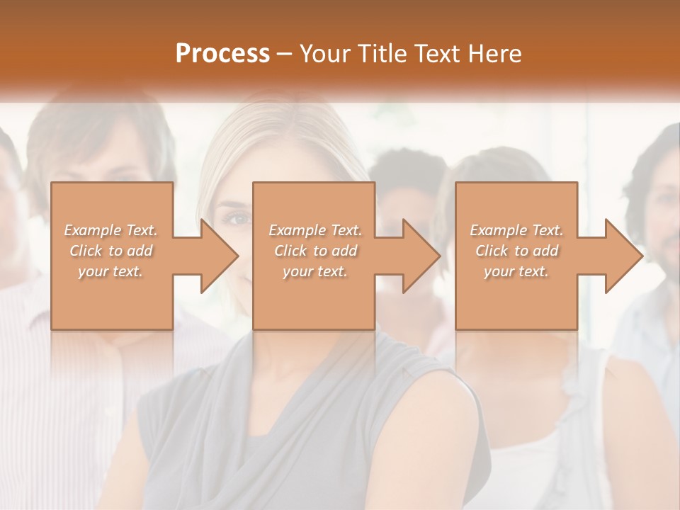 A Group Of People Standing Together In A Line PowerPoint Template