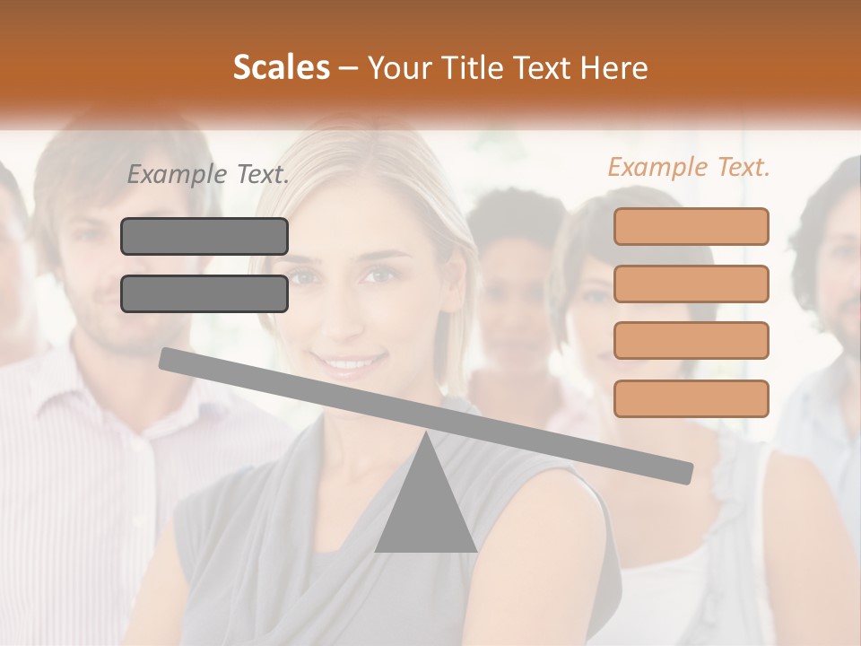 A Group Of People Standing Together In A Line PowerPoint Template