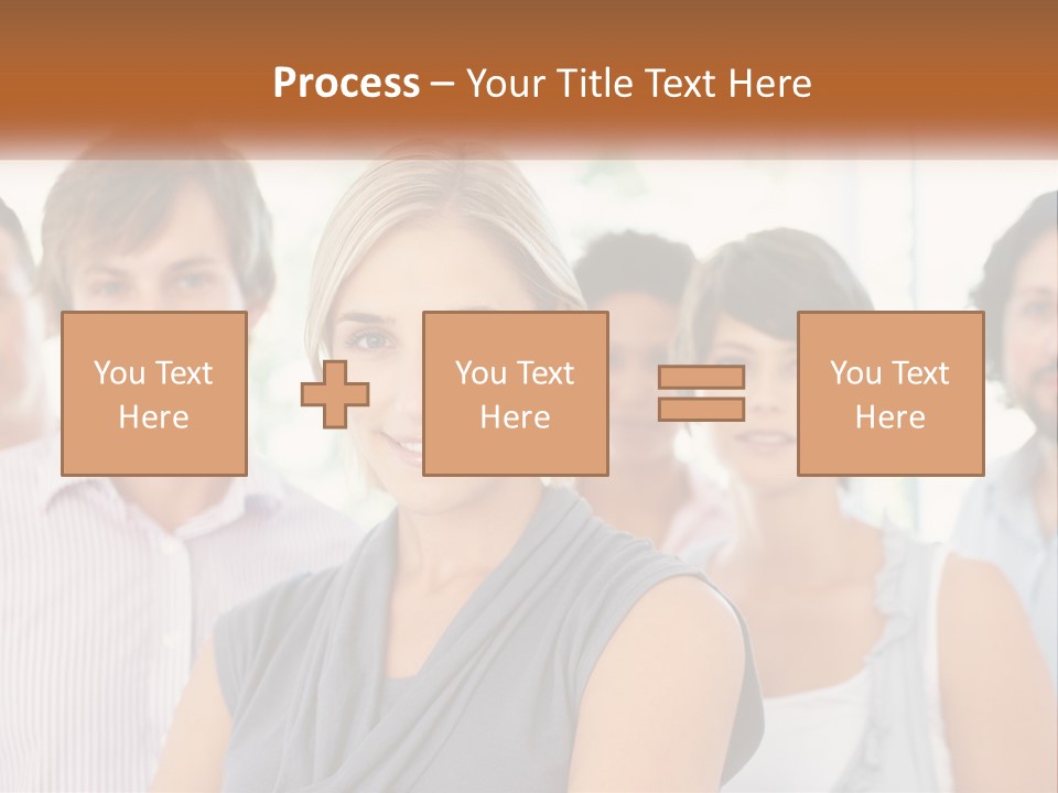 A Group Of People Standing Together In A Line PowerPoint Template