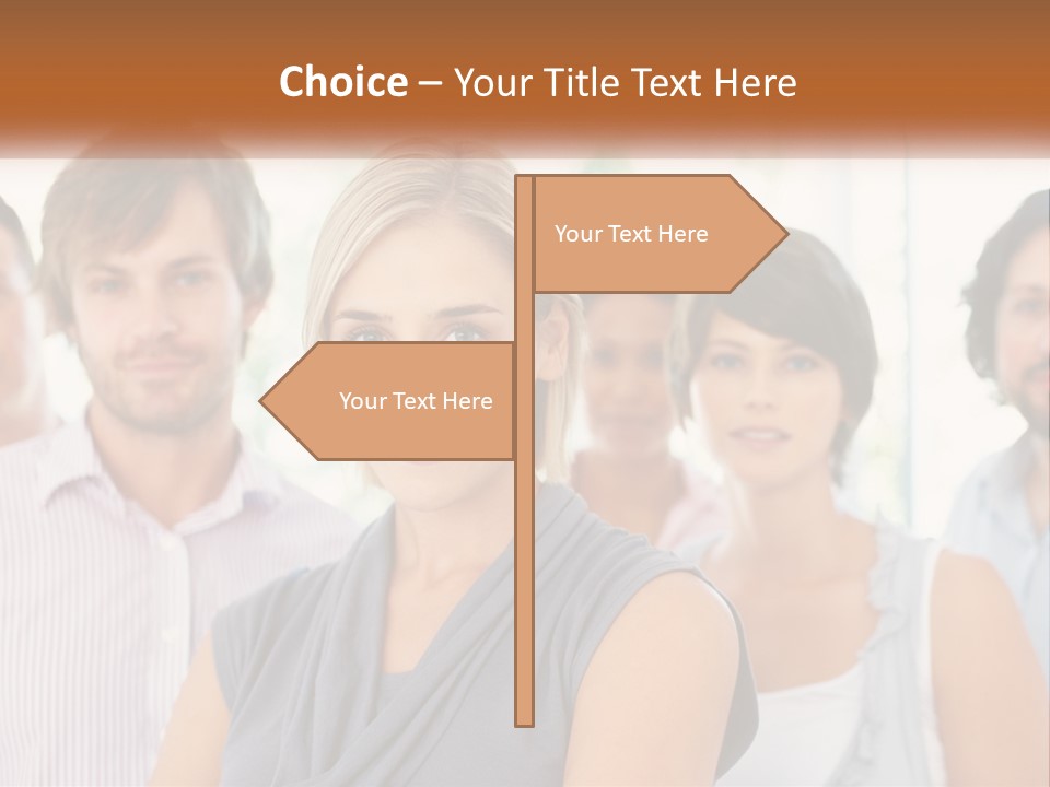 A Group Of People Standing Together In A Line PowerPoint Template