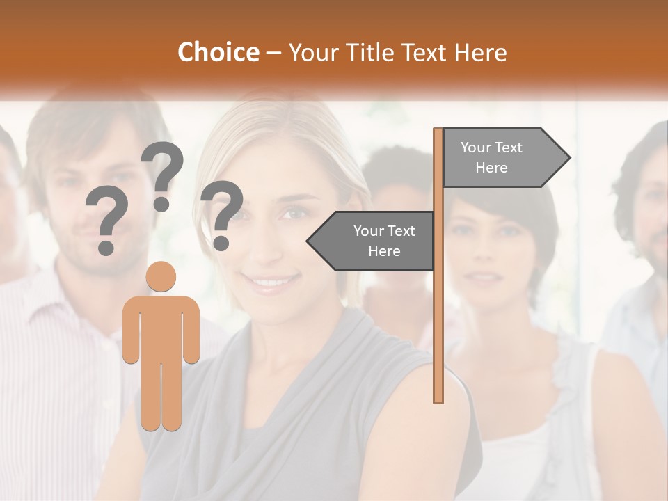 A Group Of People Standing Together In A Line PowerPoint Template