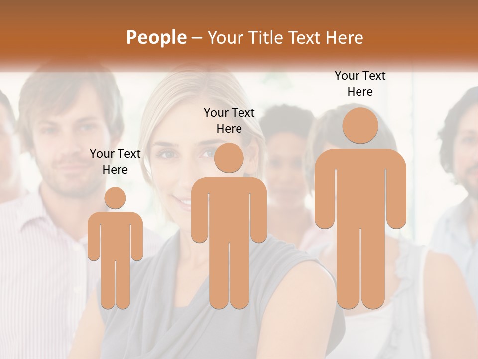 A Group Of People Standing Together In A Line PowerPoint Template