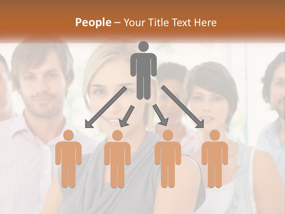 A Group Of People Standing Together In A Line PowerPoint Template