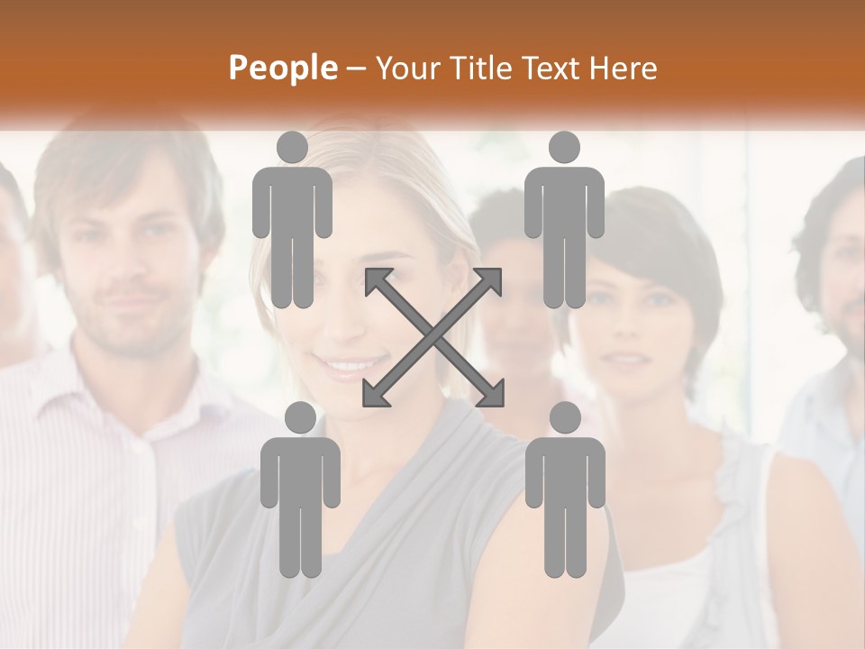 A Group Of People Standing Together In A Line PowerPoint Template