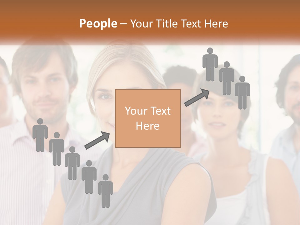 A Group Of People Standing Together In A Line PowerPoint Template