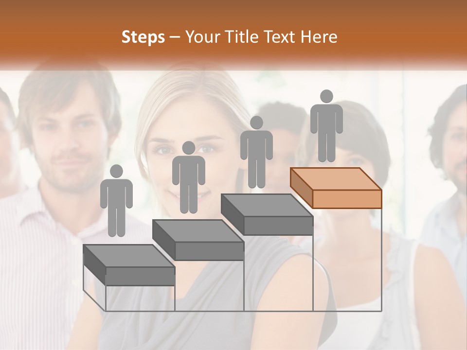A Group Of People Standing Together In A Line PowerPoint Template