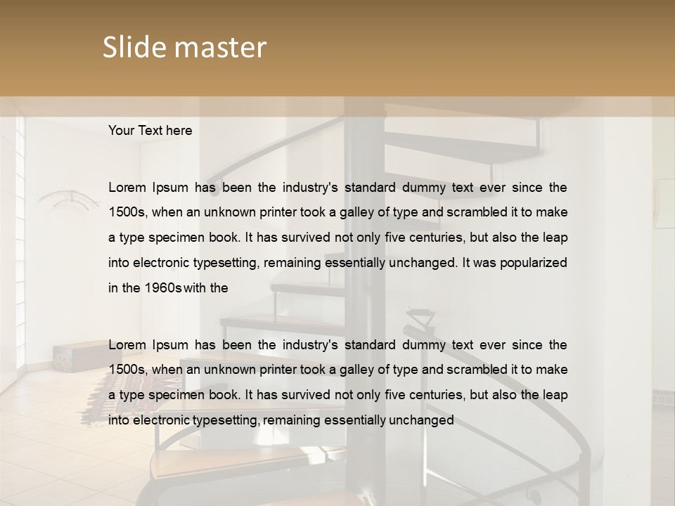 Perspective Spiral White PowerPoint Template