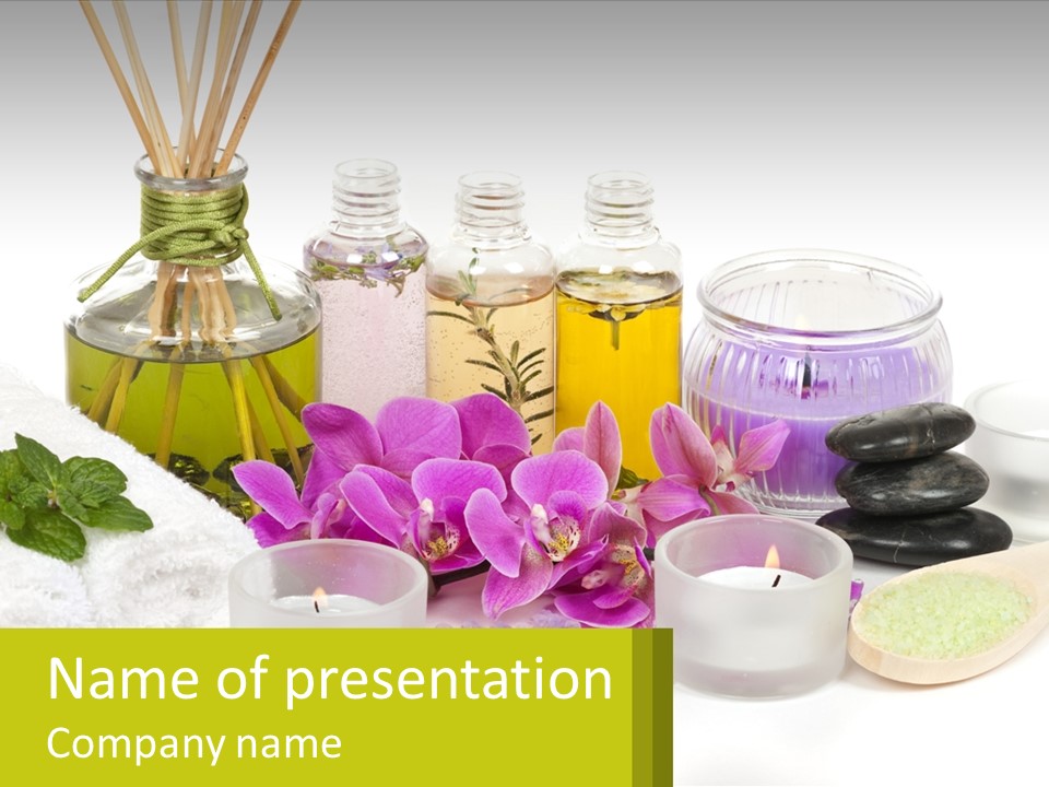 Bottle Spoon Herb PowerPoint Template