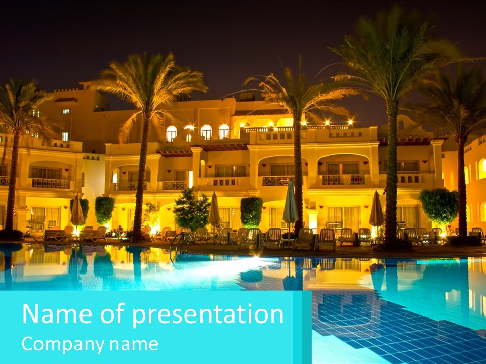Blue Building Egypt PowerPoint Template