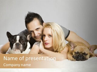 French Couple Dog PowerPoint Template
