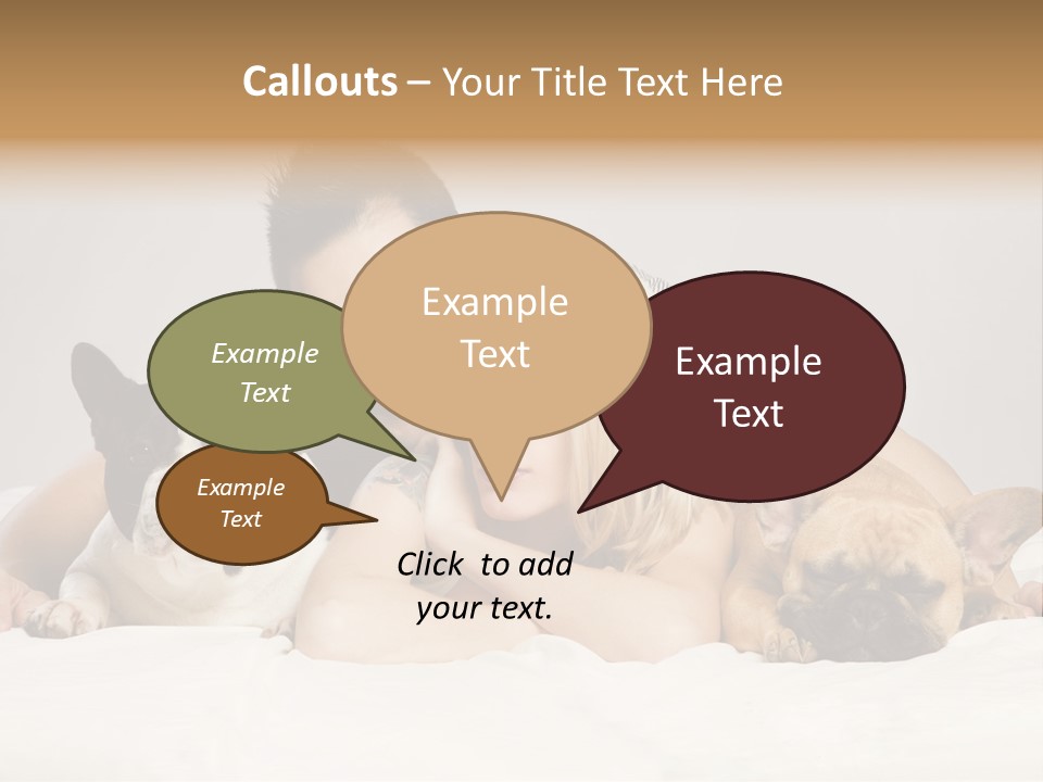 French Couple Dog PowerPoint Template